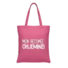 Baumwolltasche "Ohjemine" - pink/weiß