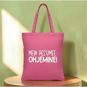 Baumwolltasche "Ohjemine" - pink/weiß