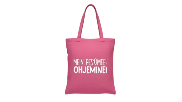 Baumwolltasche "Ohjemine" - pink/weiß