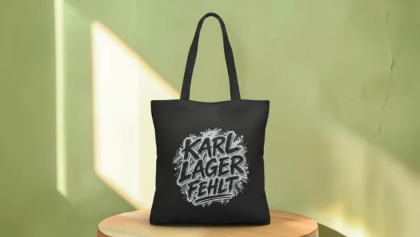 Baumwolltasche "Karl Lager Fehlt“ – Black Edition